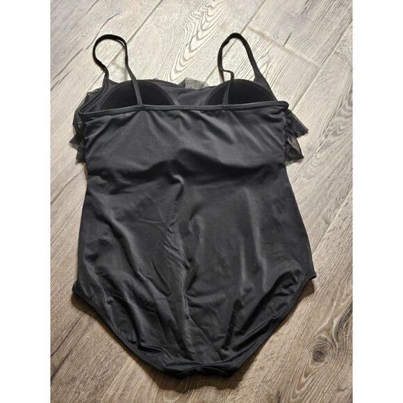 Longitude Shaping Ruffled Slimming One Piece Swimsuit Women's Size 20 - Picture 2 of 3